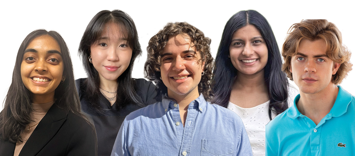 Collage of students against a white backdrop