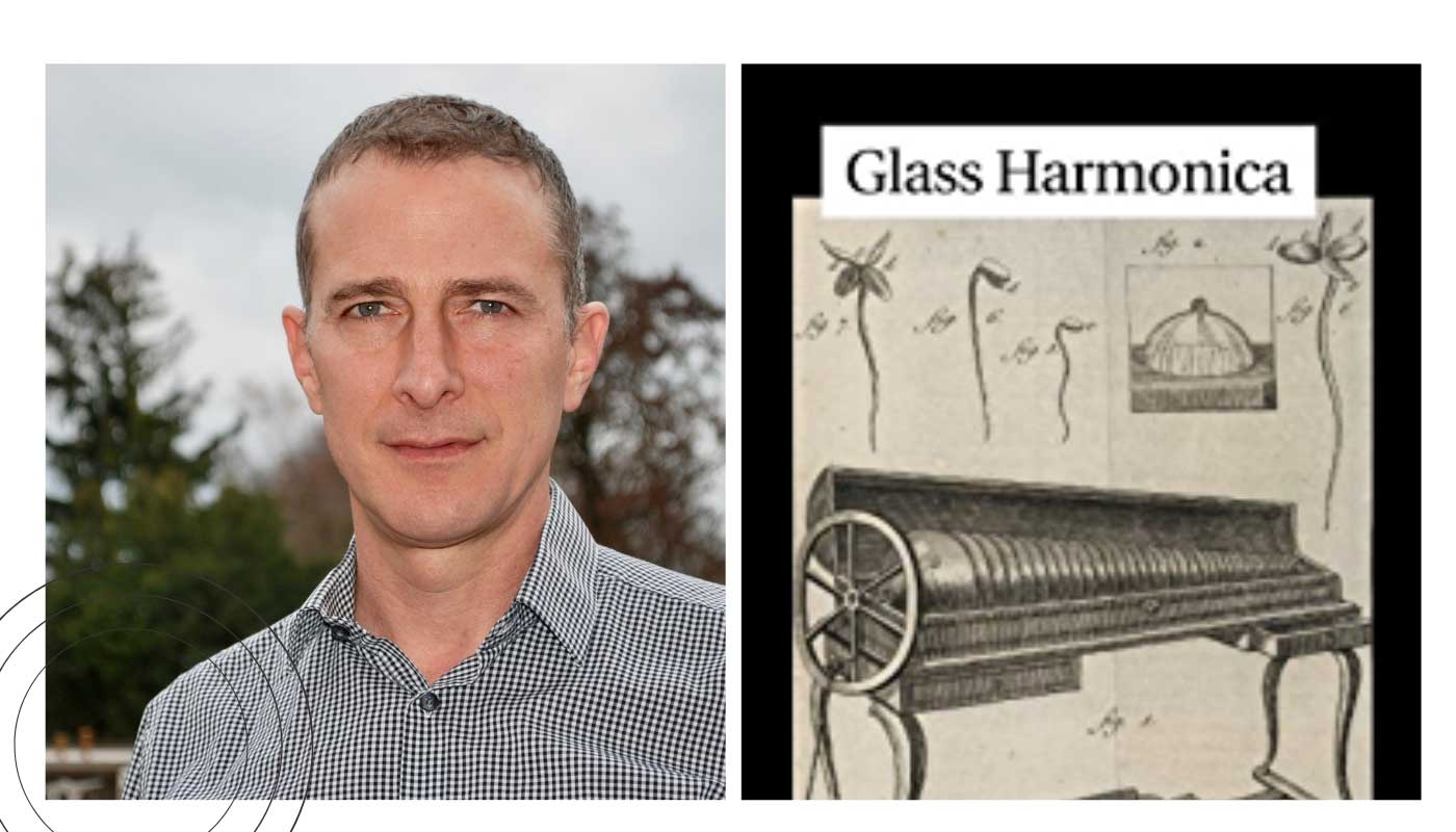 Geoff Bouvier and the cover of 'Glass Harmonica'